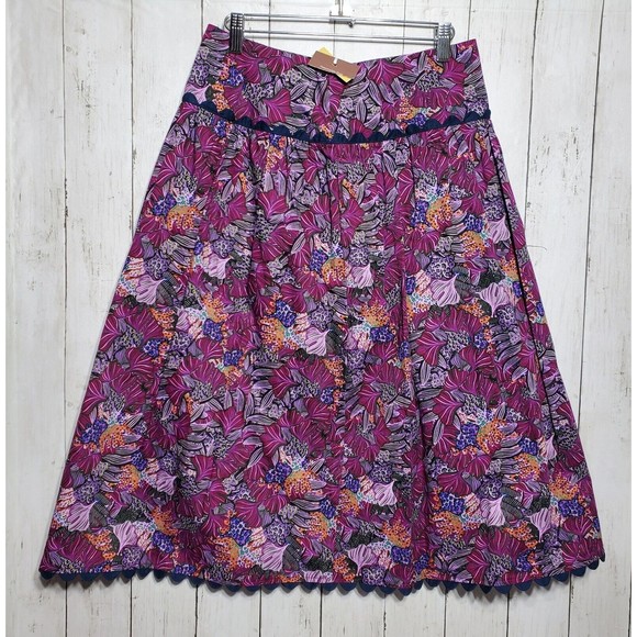 Kika Vargas x Target Skirt Size 2 Coral Reef Scallop Edge Midi Purple Print NWT - Picture 5 of 15
